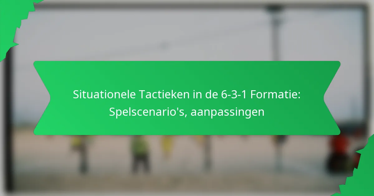 Situationele Tactieken in de 6-3-1 Formatie: Spelscenario’s, aanpassingen